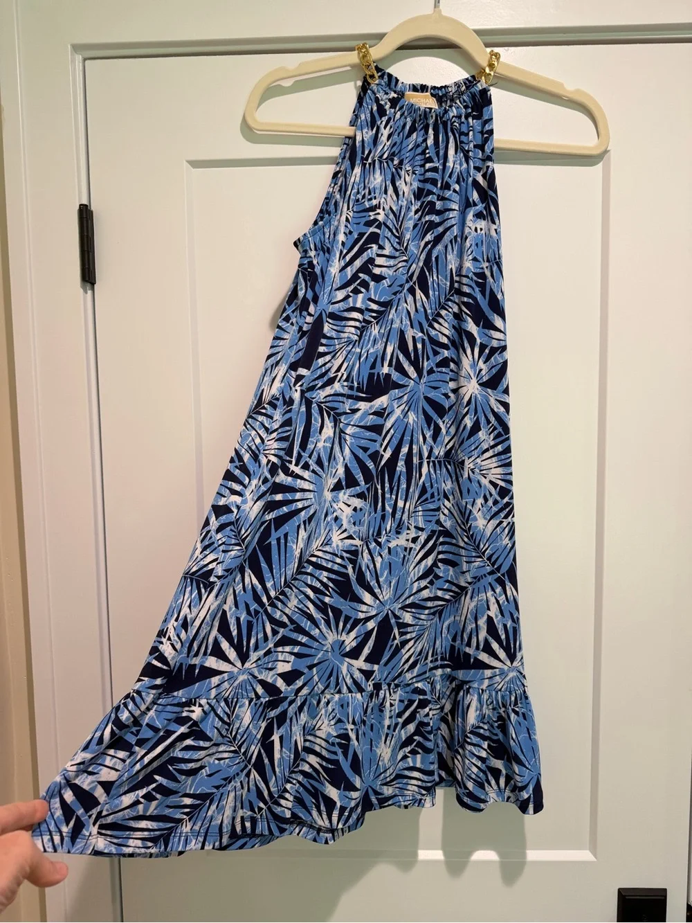 michael kors navy halter dress | Dresses | Michael Kors Blue Patterned Top Xs Pocket Dresses